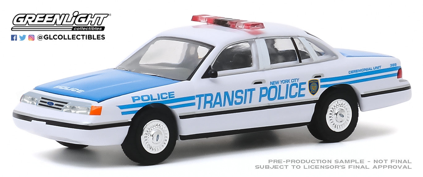 GreenLight 1:64 1994 Ford Crown Victoria Police Interceptor - New York City  Transit Police Ceremonial Unit 30160