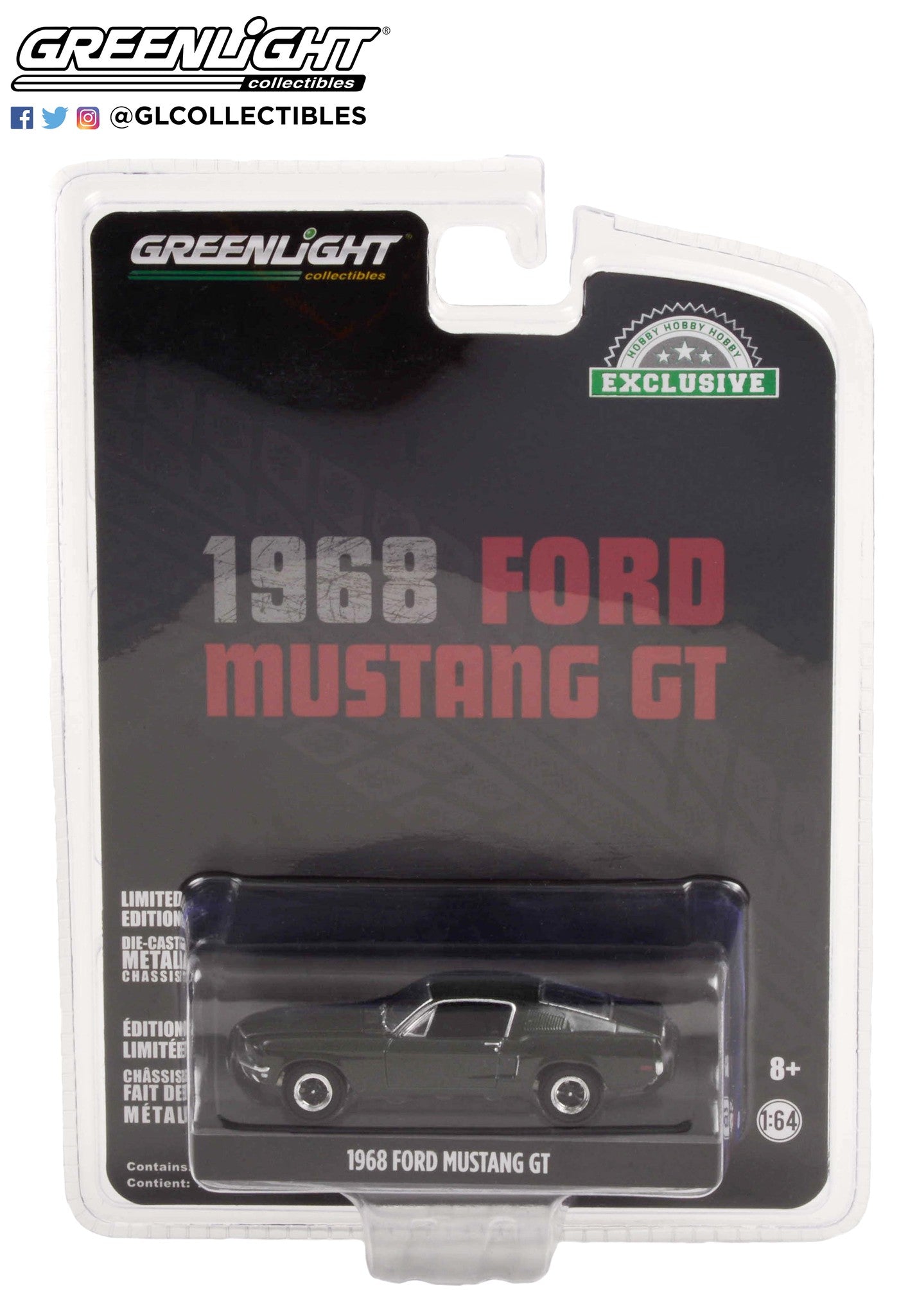 GreenLight 1 64 1968 Ford Mustang GT Fastback Highland Green 44723 YomaCarModel