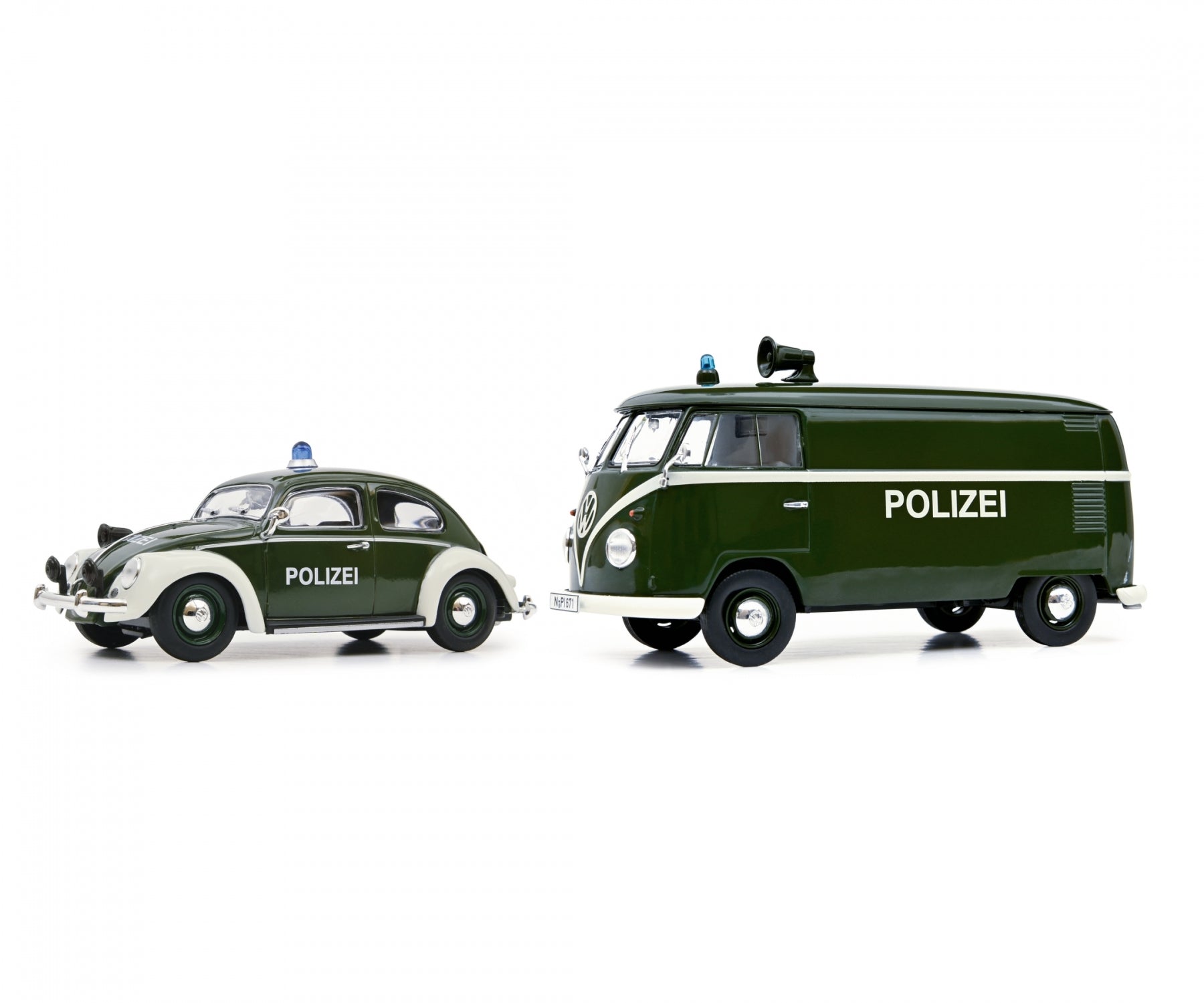 Schuco 1:32 MHI Volkswagen Beetle & T1 Police Vehicles Set