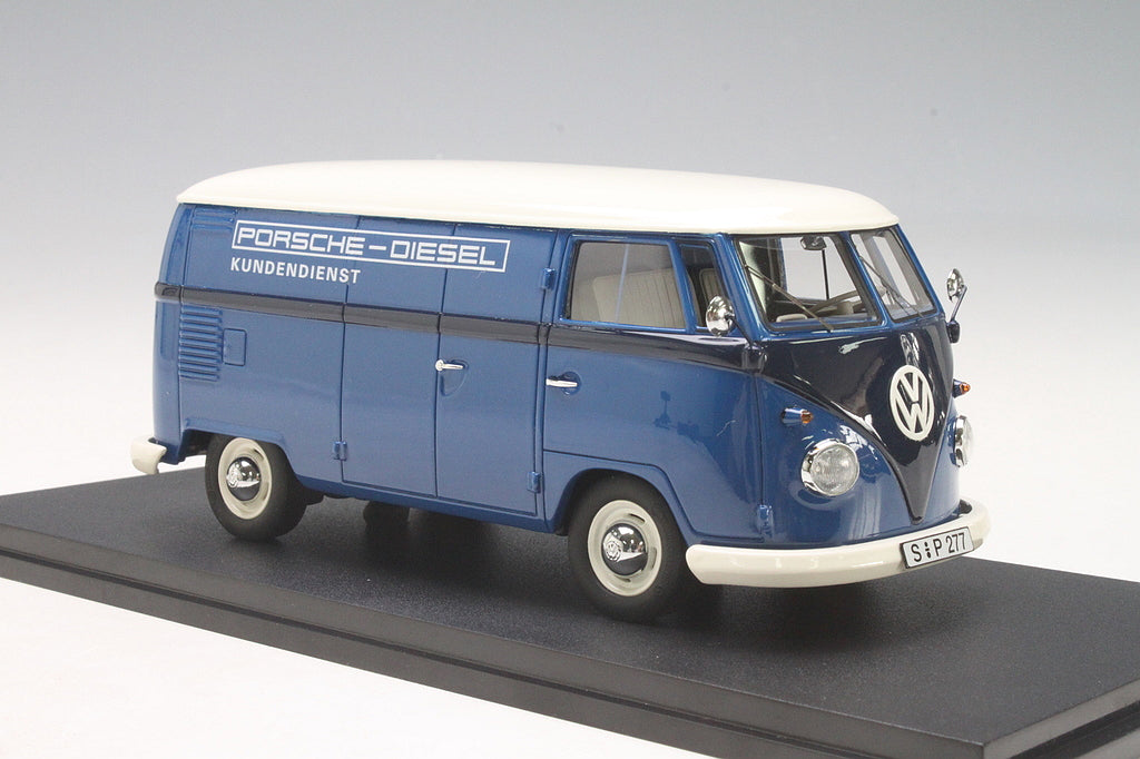 Schuco 1:32 Volkswagen T1 Box Van Porsche Diesel Kundendienst Blue 450 –  YomaCarModel