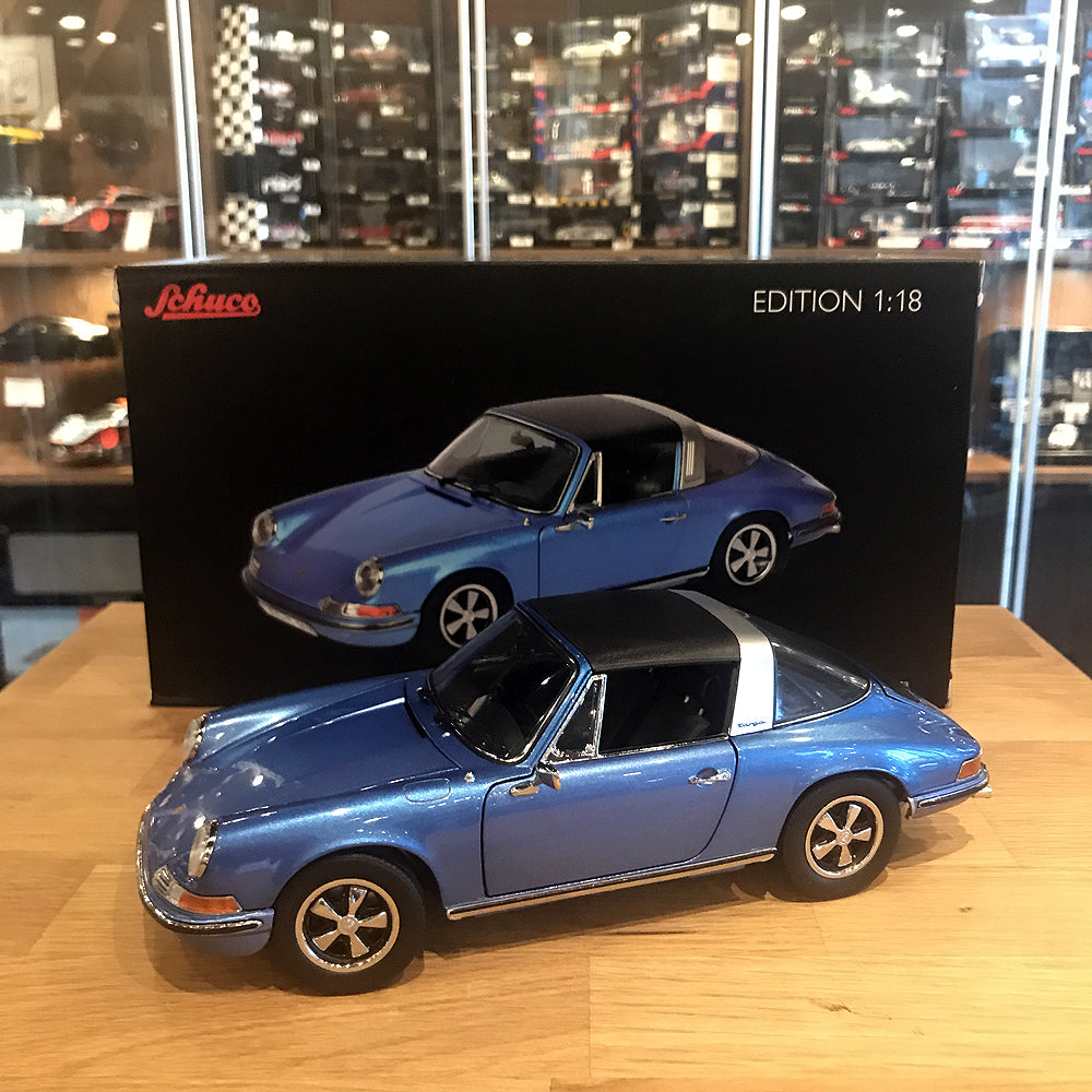 Schuco 1:18 Porsche 911S Targa 1972 Blue 450035400