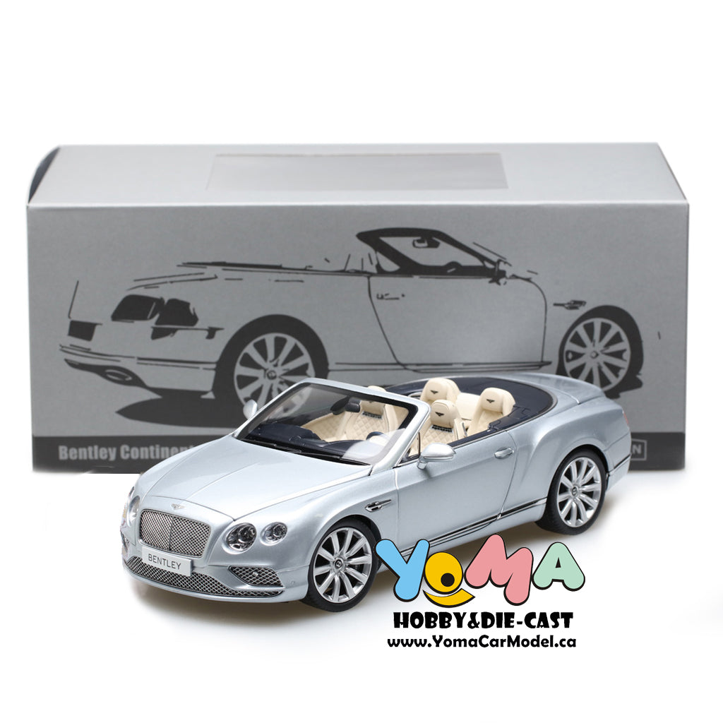 Paragon 1:18 2016 Bentley Continental GT Convertible Silver PA-98231