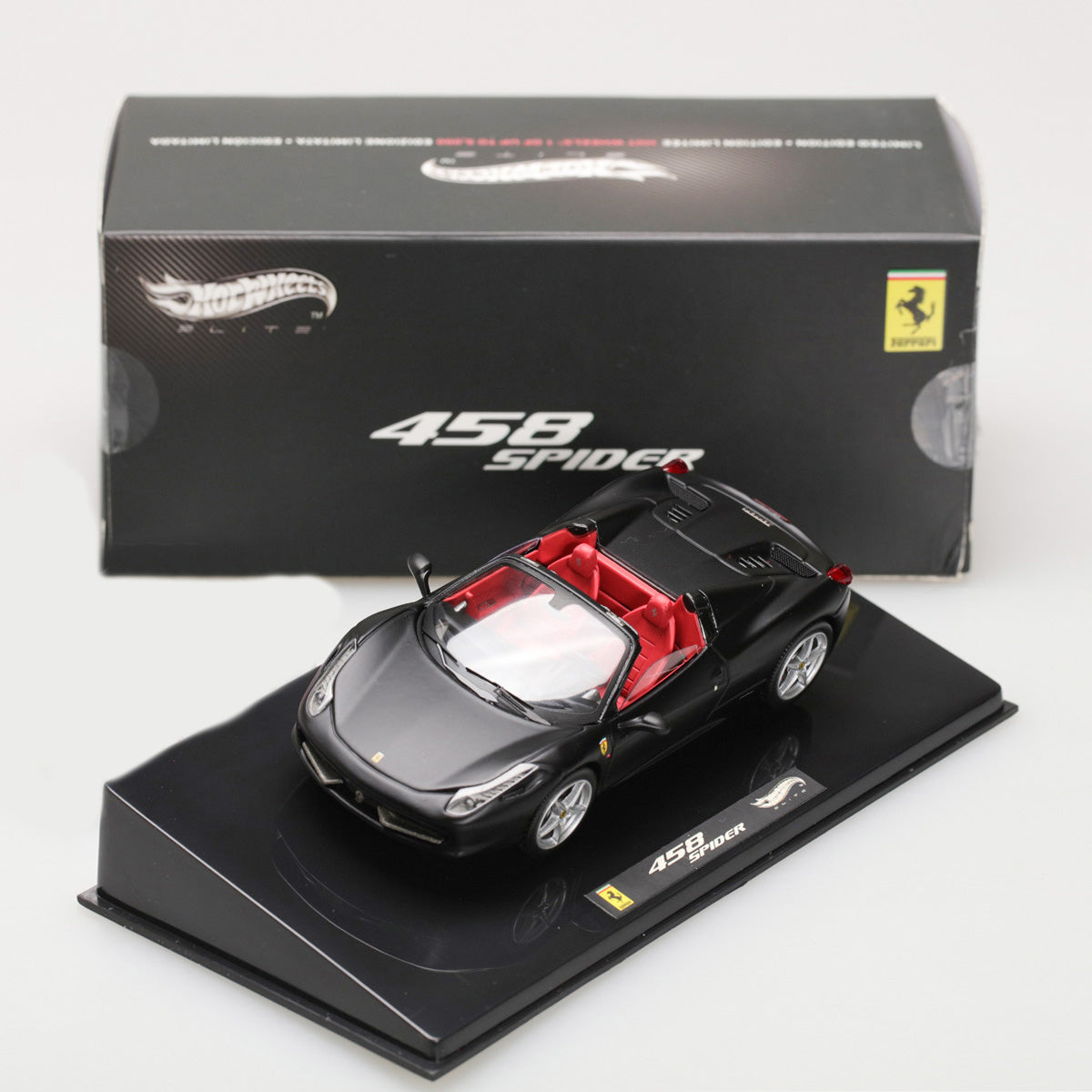 HotWheels Elite 1:43 Ferrari 458 Italia Spider Black W1184