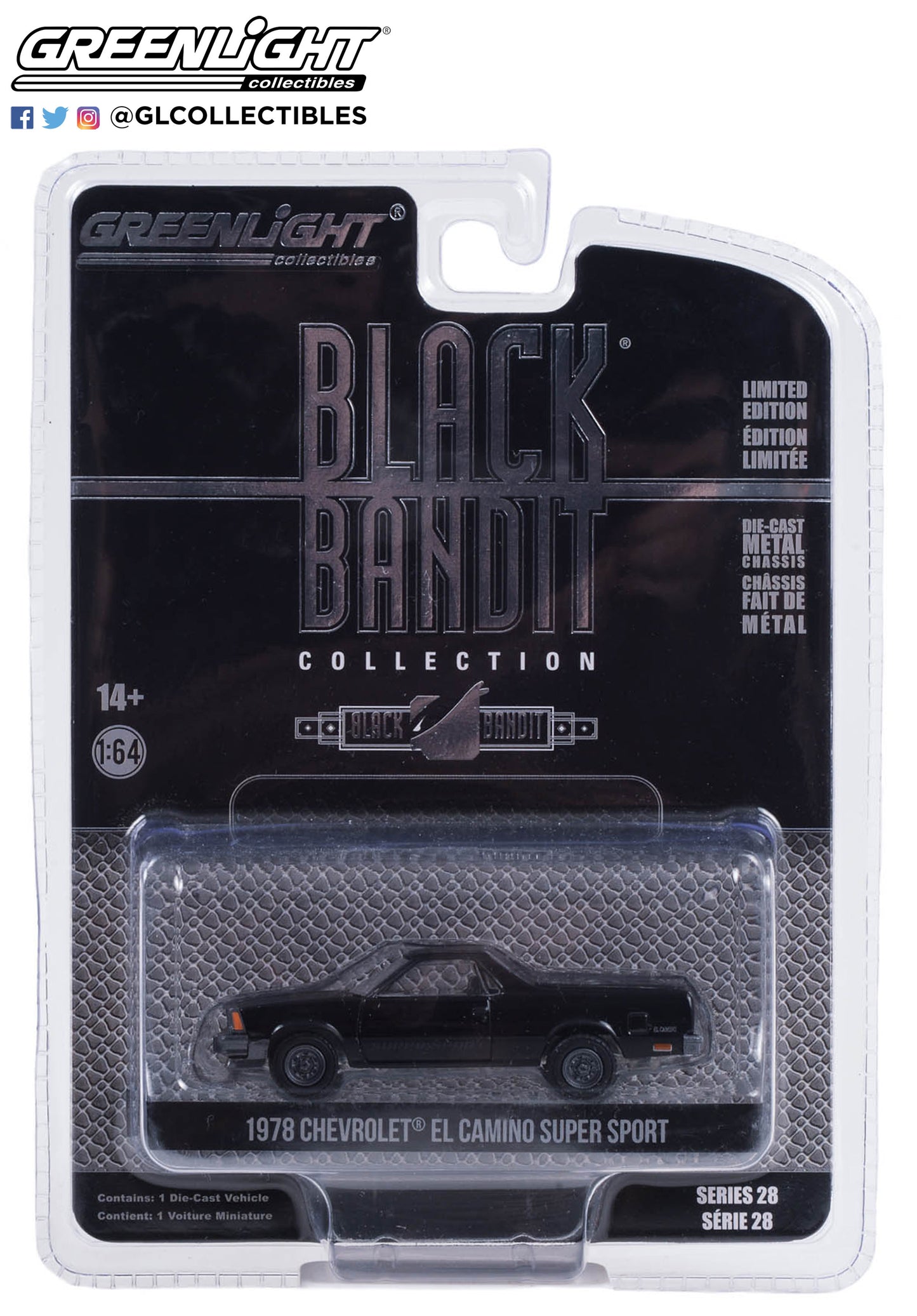 GreenLight 1:64 Black Bandit Series 28 - 1978 Chevrolet El Camino Supe ...