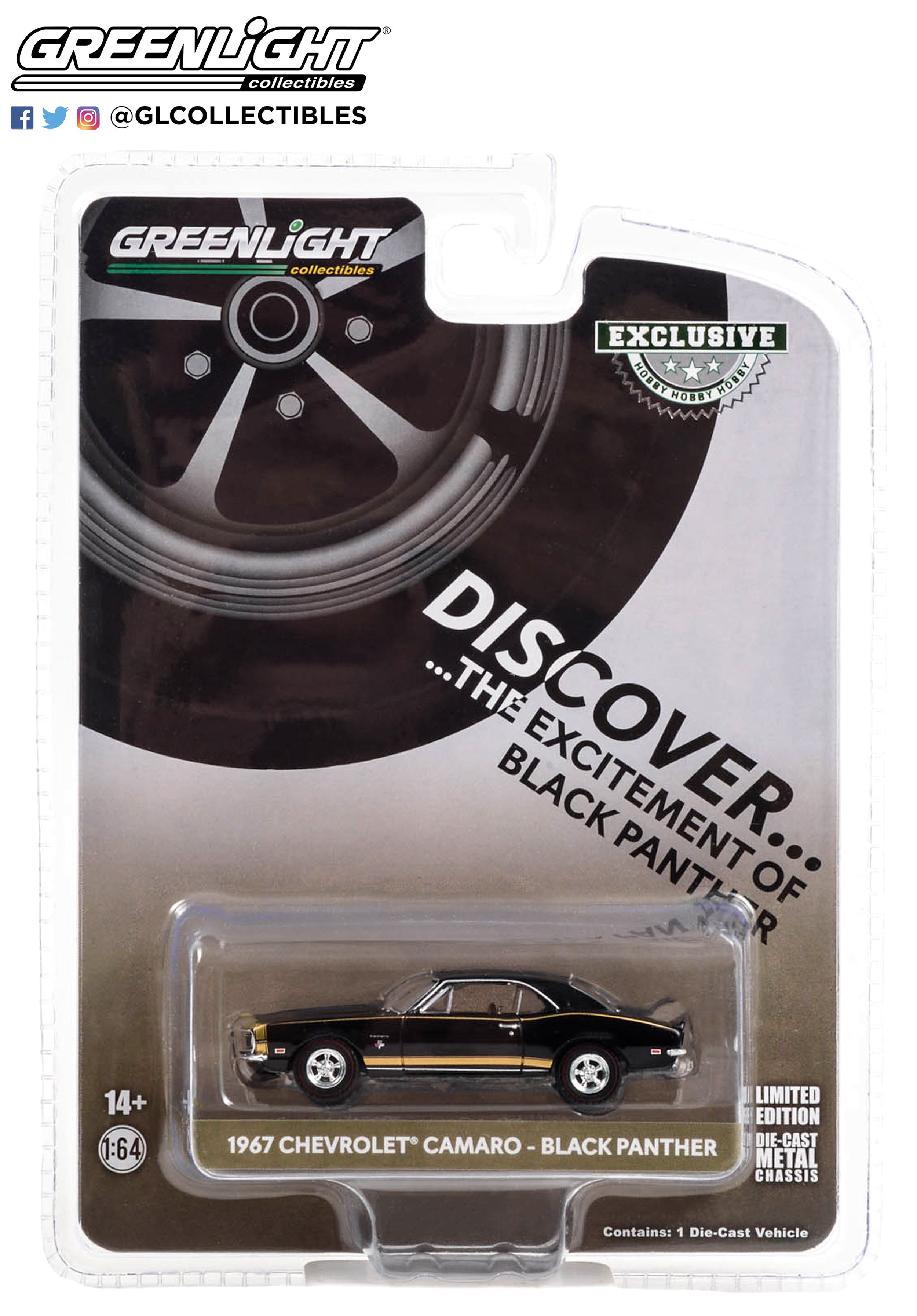 GreenLight 1 64 1967 Chevrolet Camaro Black Panther Gorries Chevro YomaCarModel