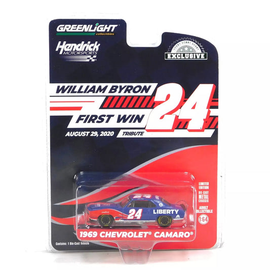 GreenLight 1:64 1969 Chevrolet Camaro - William Byron / Hendrick Motorsports First Win Tribute - August 29, 2020 - Daytona Beach, FL (Hobby Exclusive) 30496