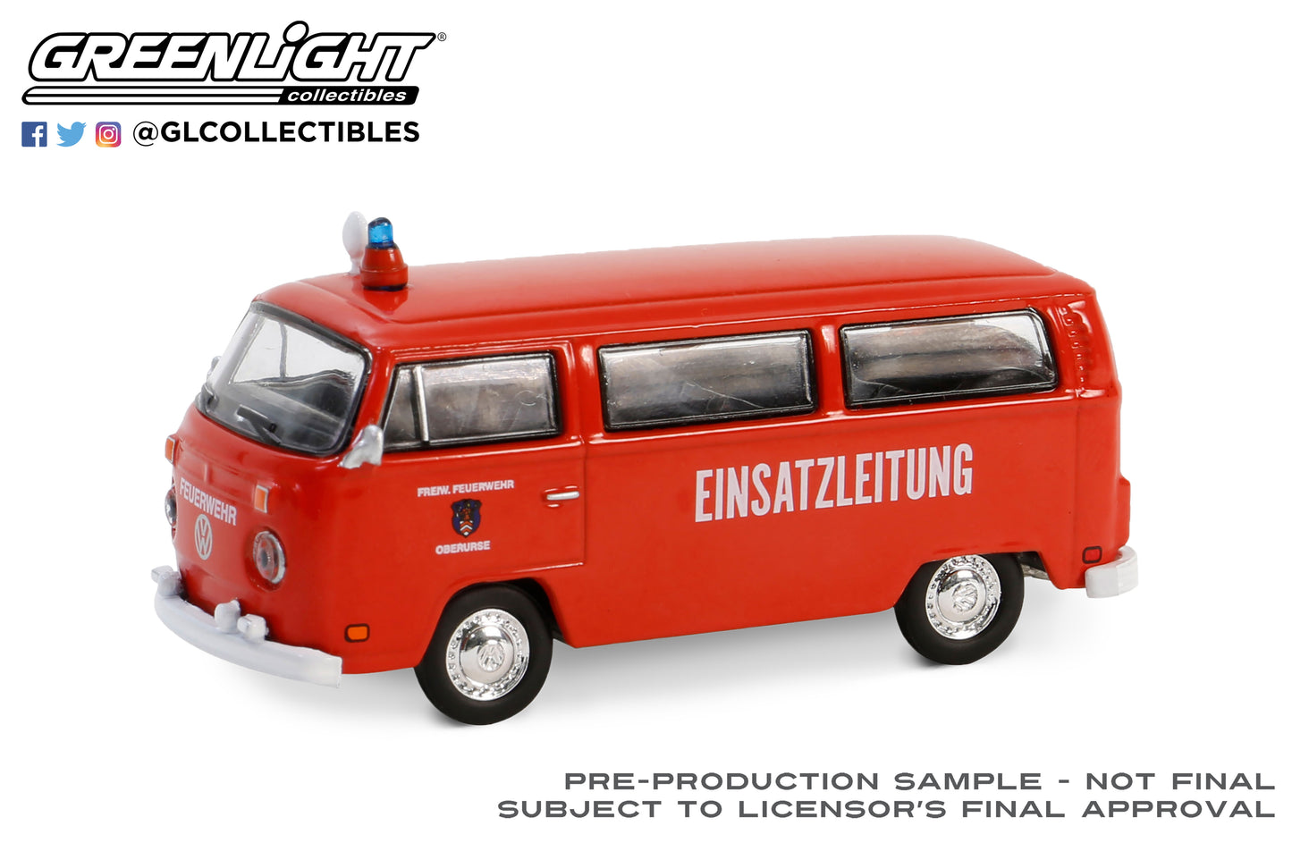 GreenLight 1:64 Club Vee-Dub Series 19 - 1978 Volkswagen Type 2 - Einsatzleitung Feuerwehr – Oberursel, Germany 36100-C