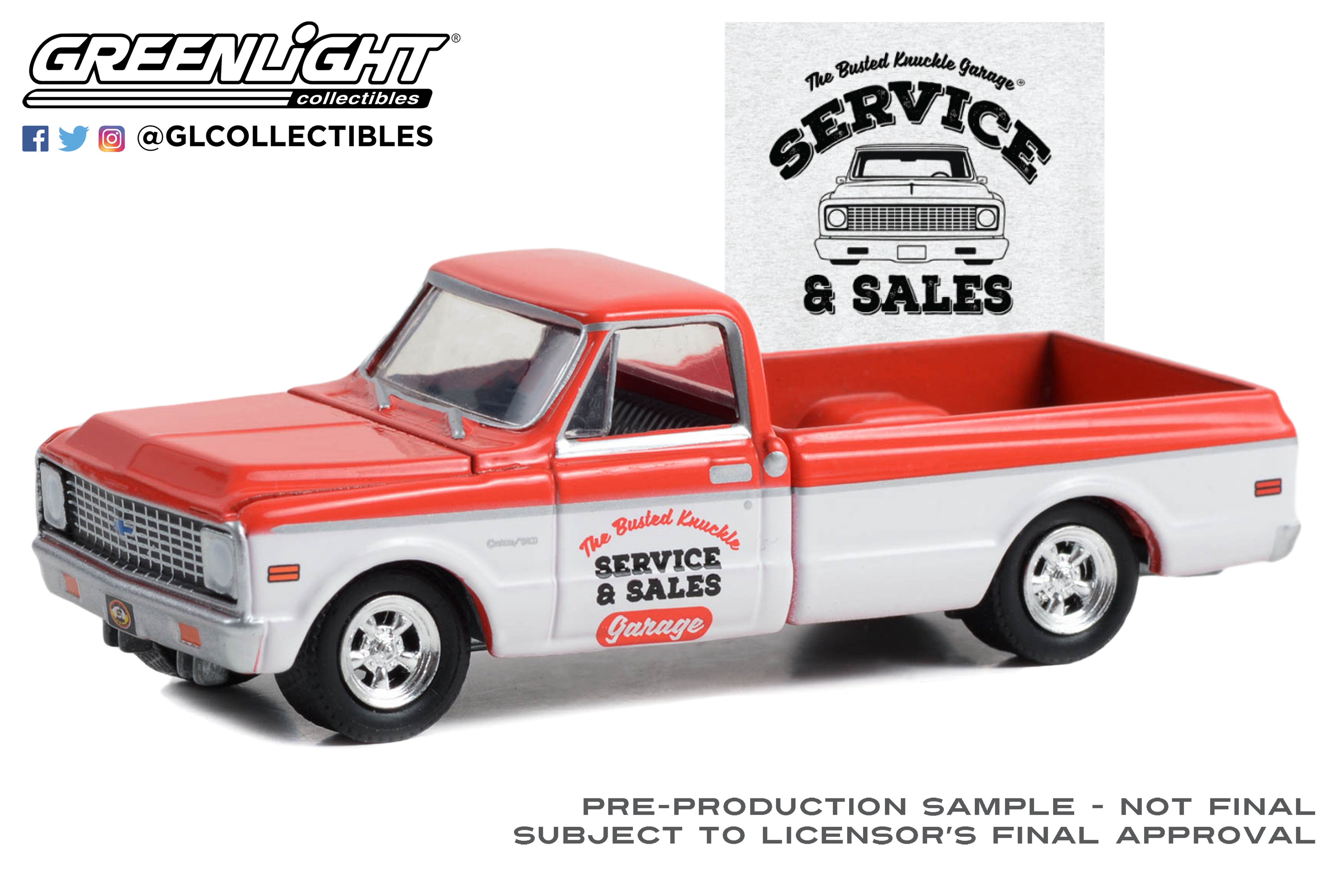 GreenLight 1:64 Busted Knuckle Garage Series 2 - 1972 Chevrolet C-10  Shortbed “The Busted Knuckle Garage Service & Sales” 39120-F