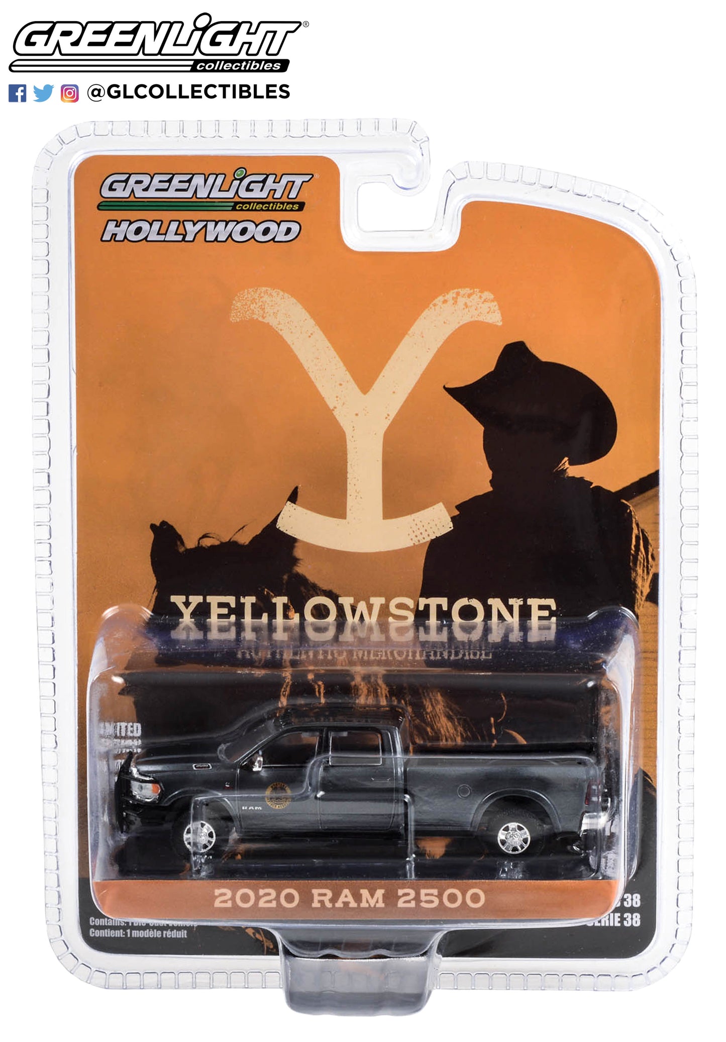 GreenLight 1:64 Hollywood Series 39 - Yellowstone (2018-Current TV Series) - 2020 Dodge Ram 2500 - Montana Livestock Association 44990-F