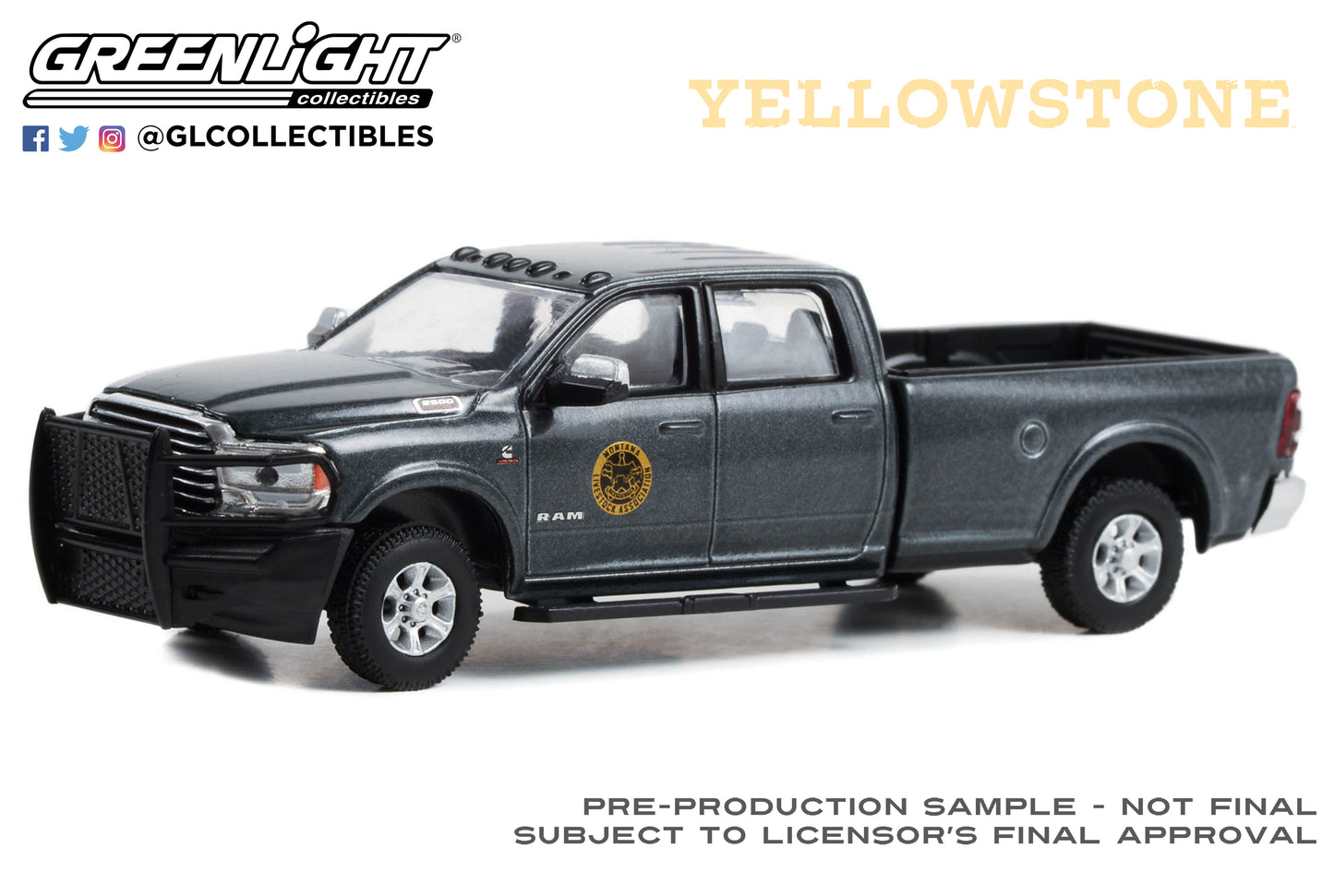 GreenLight 1:64 Hollywood Series 39 - Yellowstone (2018-Current TV Series) - 2020 Dodge Ram 2500 - Montana Livestock Association 44990-F