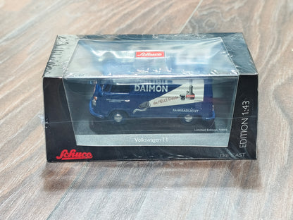 Schuco 1:43 Volkswagen T1 Van Kastenwagen "Daimon" Blue 450356900