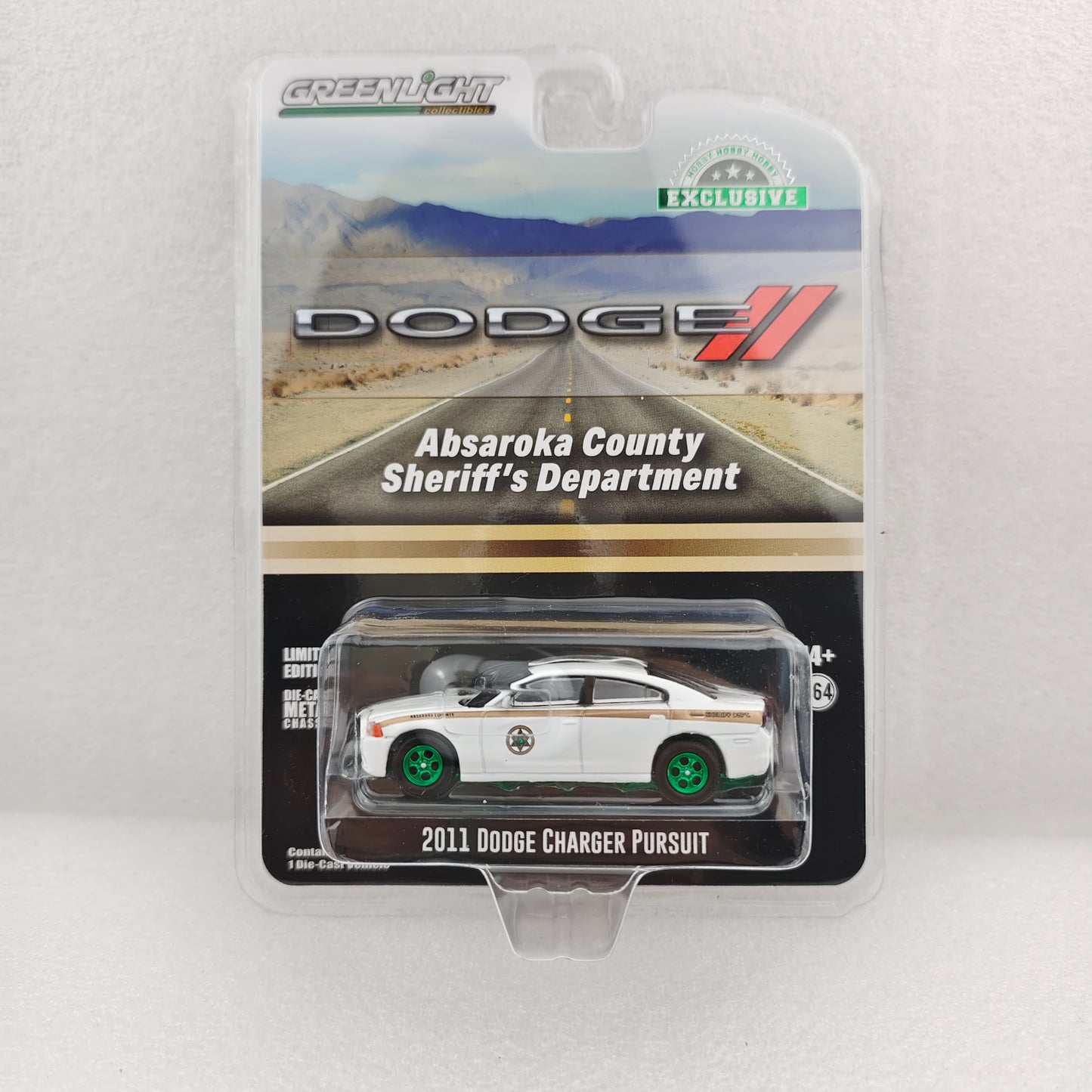 GreenLight Green Machine 1:64 2011 Dodge Charger Pursuit - Absaroka County Sheriff's Department 30334