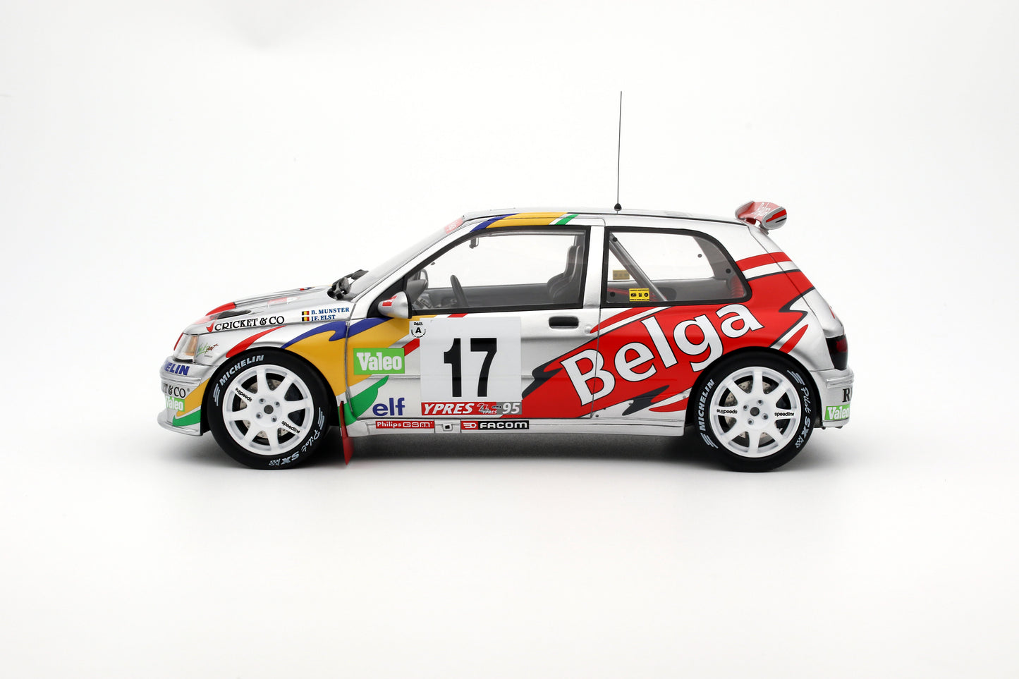 OTTO 1:18 Renault Clio Maxi Kit Car Belga 1995 Ypres Rally #17 B.Munster OT1058