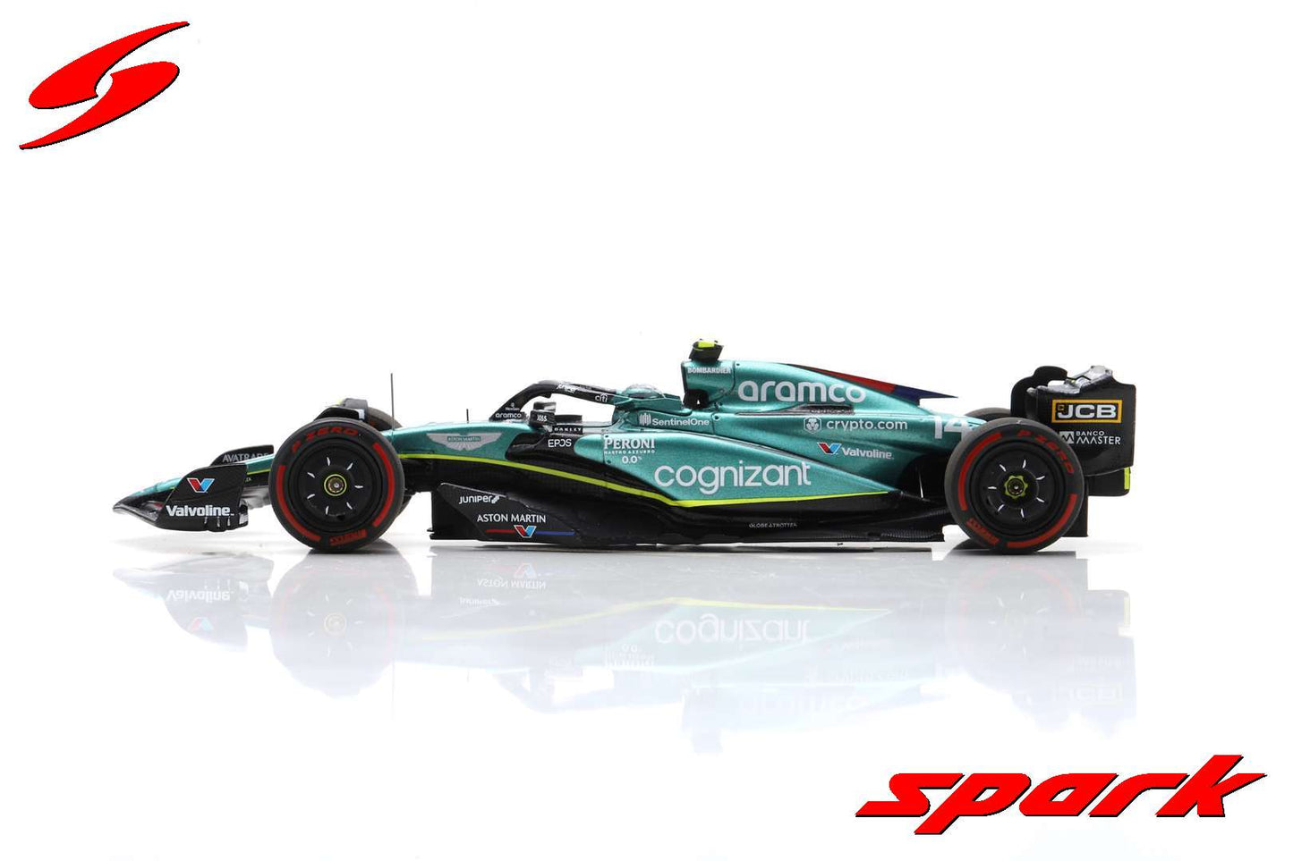 Spark 1:43 Aston Martin AMR23 Aston Martin Aramco Cognizant F1 Team 7th British GP 2023 #14 Fernando Alonso S8595