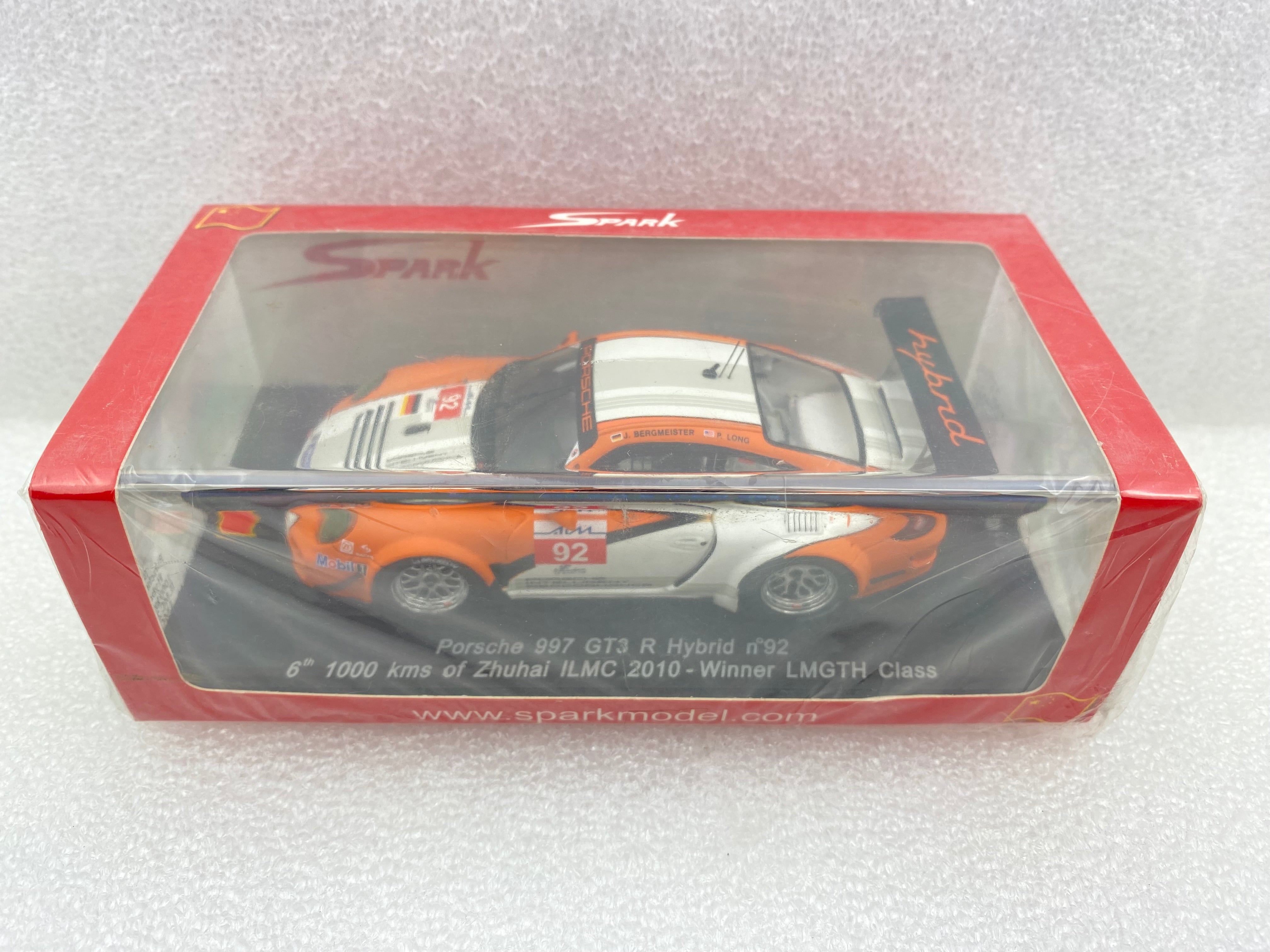 Spark 1:43 Porsche 911 997 GT3 R Hybrid - Winner LMGTH Class - #92 6th 1000  kms of Zhuhai ILMC 2010 SA005