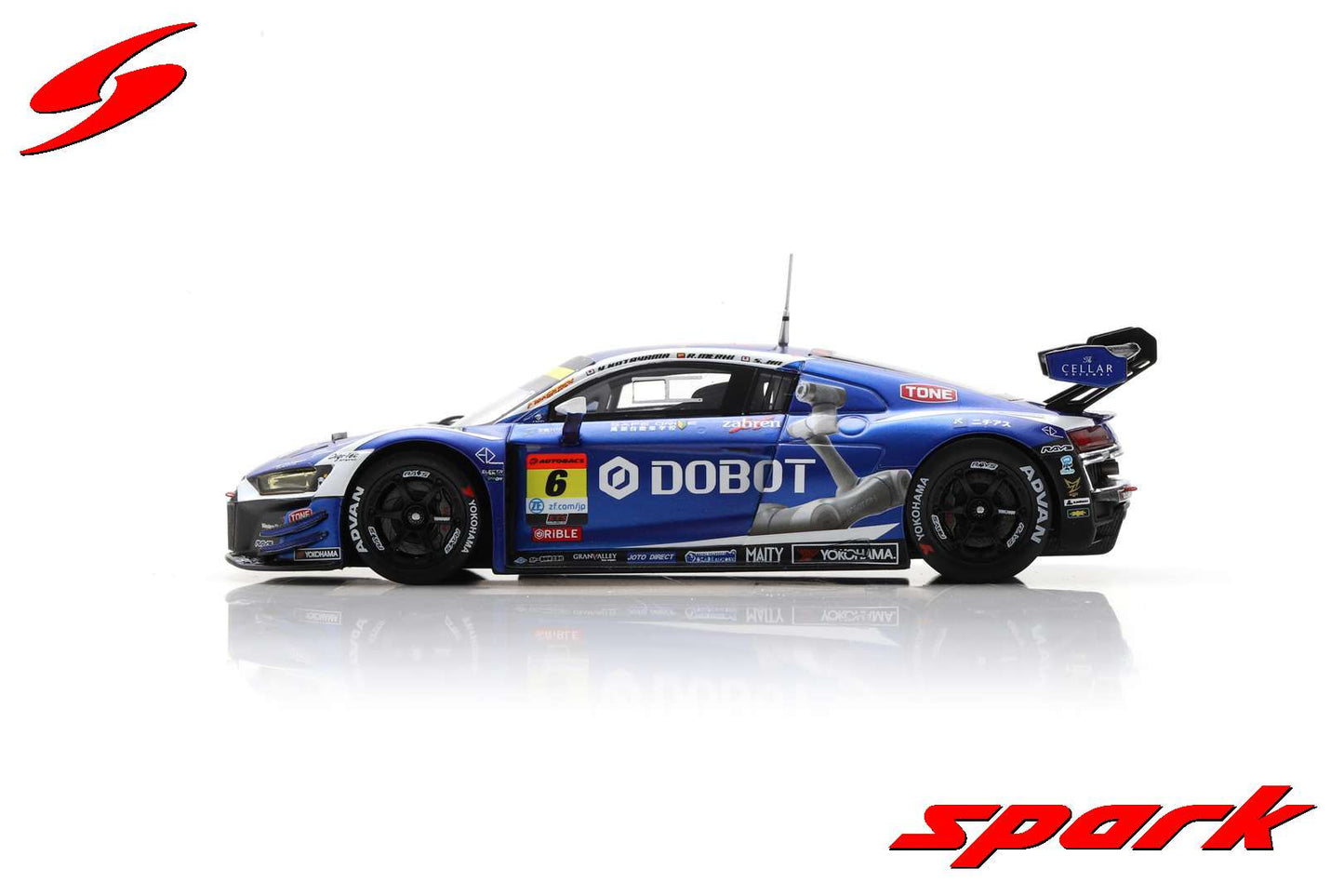 Spark 1:43 DOBOT Audi R8 LMS No.6 Team LeMans GT300 SUPER GT 2023 Yoshiaki Katayama - Roberto Merhi Muntan - Seiya Jin SGT068