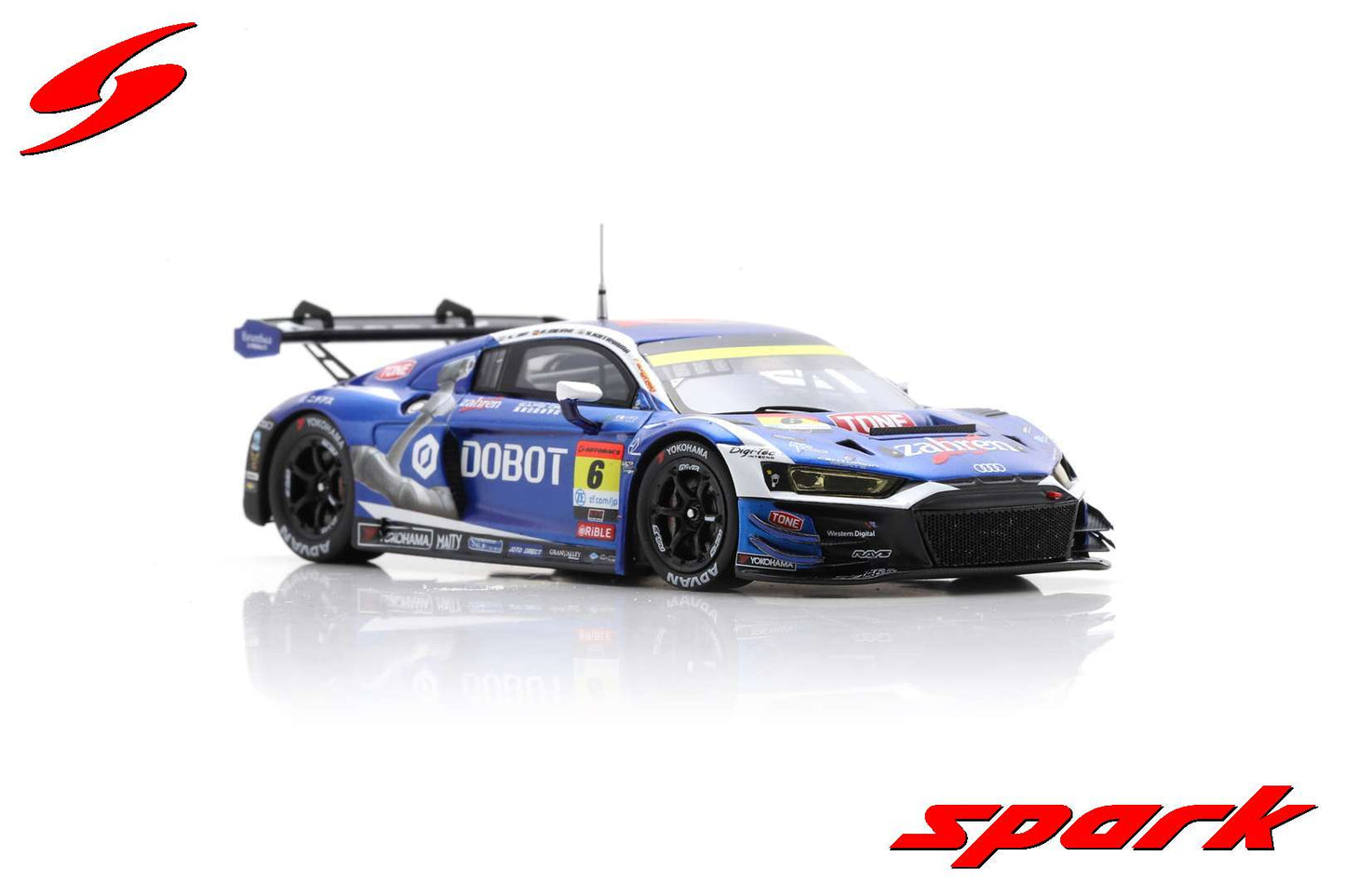 Spark 1:43 DOBOT Audi R8 LMS No.6 Team LeMans GT300 SUPER GT 2023 Yoshiaki Katayama - Roberto Merhi Muntan - Seiya Jin SGT068