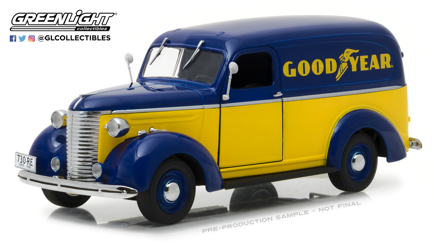 GreenLight 1:24 Running on Empty - 1939 Chevrolet Panel Truck - Goodyear Tires 18243