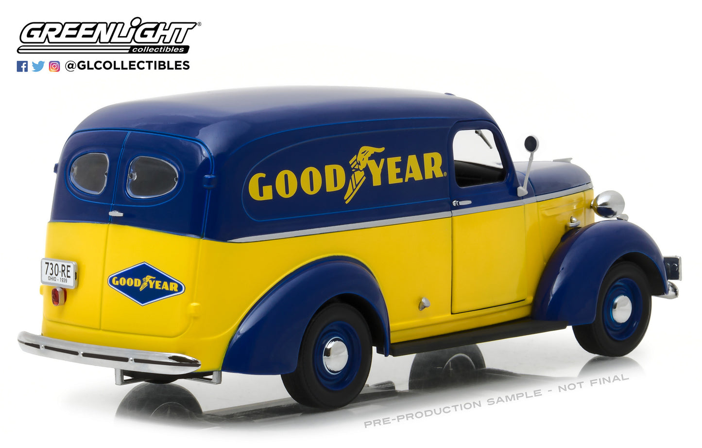 GreenLight 1:24 Running on Empty - 1939 Chevrolet Panel Truck - Goodyear Tires 18243