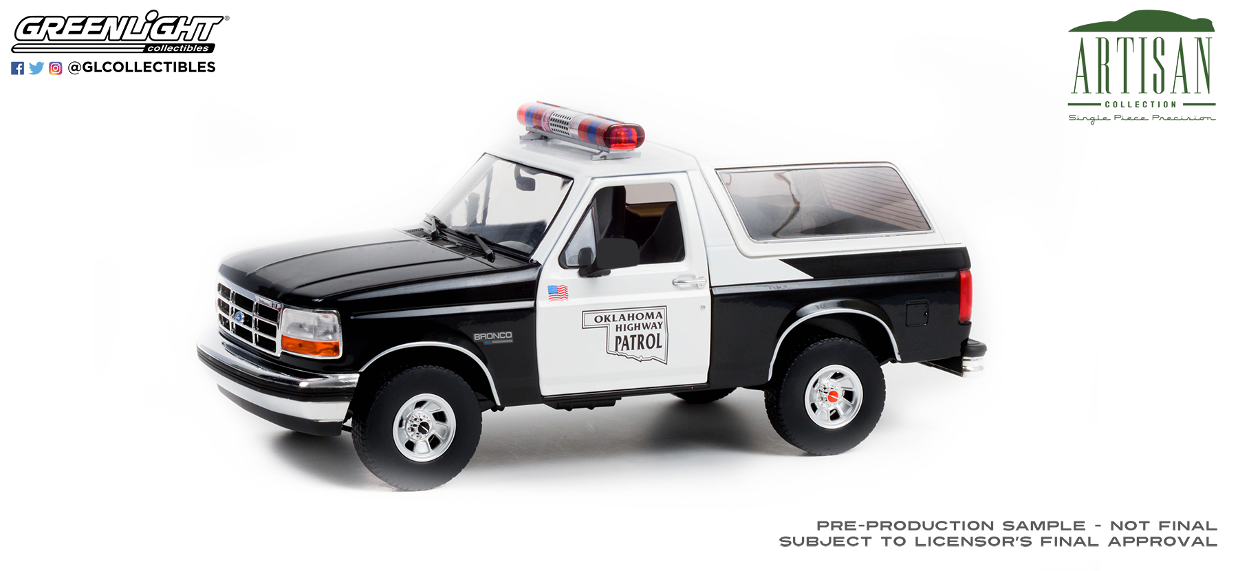 GreenLight 1:18 Artisan Collection - 1996 Ford Bronco - Oklahoma