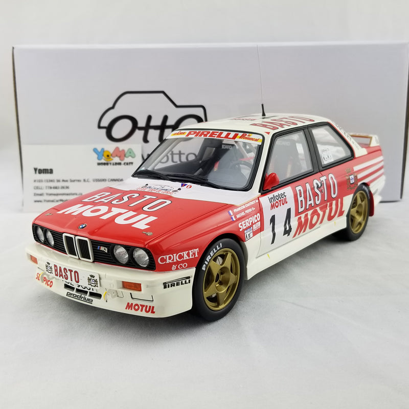 OTTO 1:18 BMW M3 E30 car #14 Tour de Corse 1989 Resin Model Car OT669