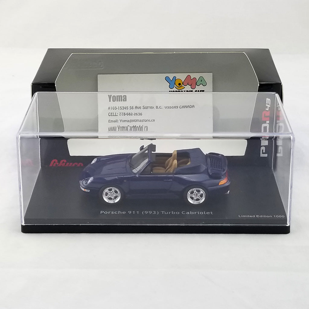 Schuco 1:43 Porsche 911 (993) Turbo Cabriolet Blue 450891700