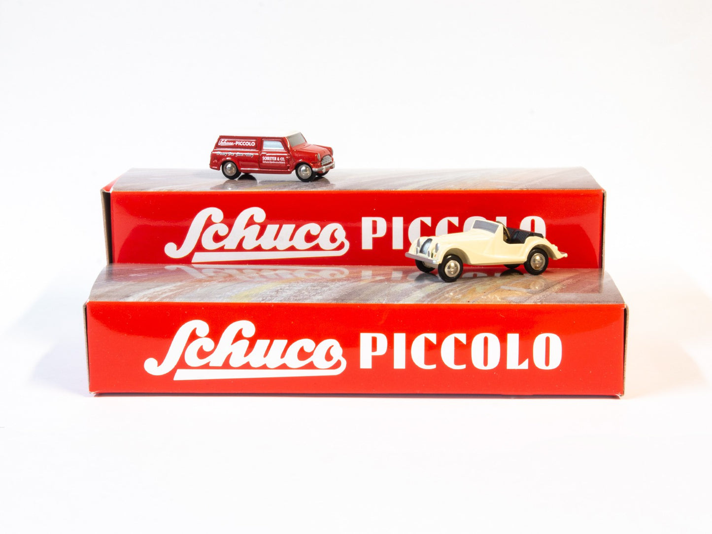 Schuco 1:90 Piccolo Mini Display I Set Mini-Van + Morgan +8 450955100