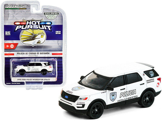 GreenLight 1:64 Hot Pursuit - 2016 Ford Interceptor Utility - Bayamon City Police Department, Puerto Rico - Policia Municipal Policia Transito 30210