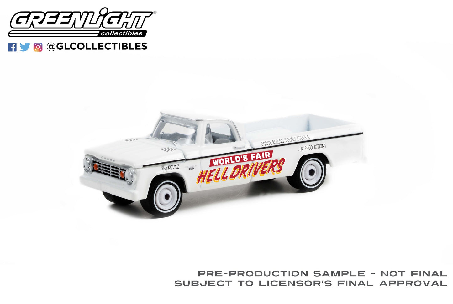 GreenLight 1:64 1966 Dodge D-100 - World’s Fair Hell Drivers by JK Productions 30331