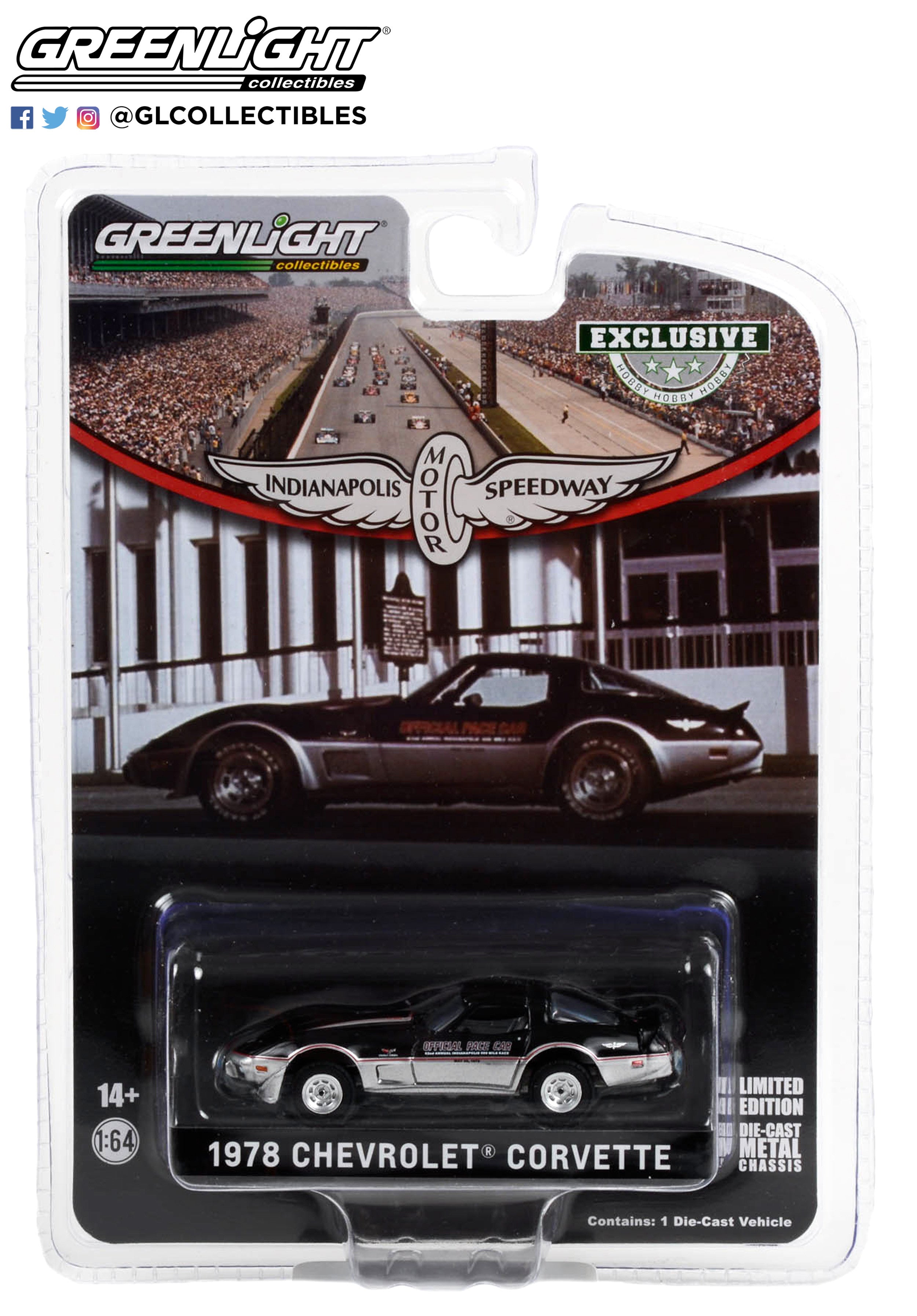 GreenLight 1:64 1978 Chevrolet Corvette - 62nd Annual Indianapolis 500 Mile  Race Official Pace Car (Hobby Exclusive) 30347