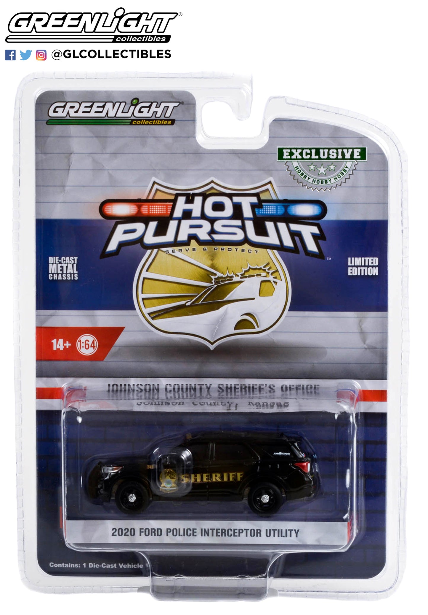 GreenLight 1:64 2020 Ford Police Interceptor Utility - Johnson County, Kansas Sheriff (Hobby Exclusive) 30355