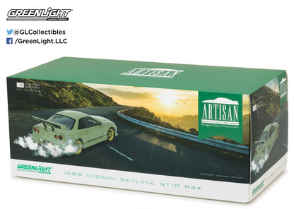 GreenLight 1:18 Artisan Collection - 1999 Nissan Skyline GT-R (R34) - Millennium Jade 19033