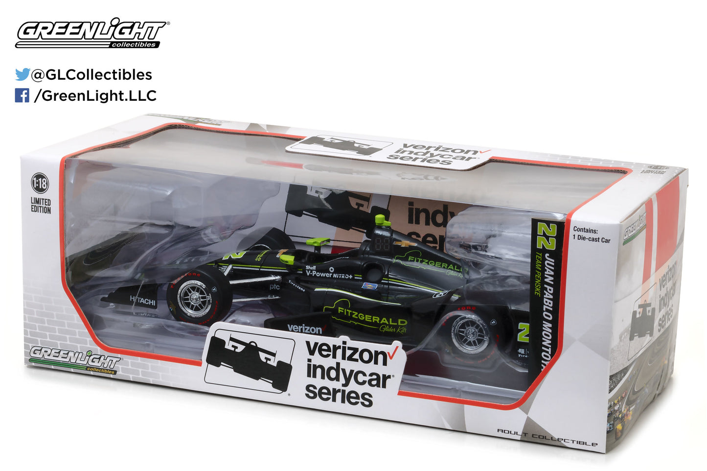 GreenLight 1:18 IndyCar Series 2017 #22 Juan Pablo Montoya / Penske Racing, Fitzgerald Glider Kits 11018