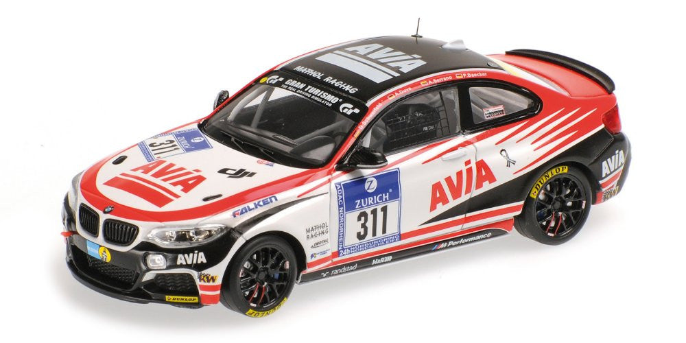 Minichamps 1:43 BMW M235I Racing Mathol Racing E.V. Avia Racing  Schwerfeld/Duve/Serrano/Baecker #311 24H Nurburgring 2015 437152511