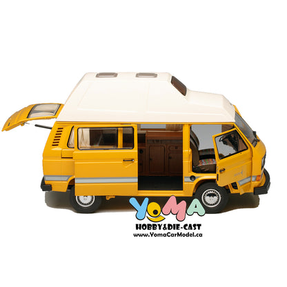 Schuco 1:18 Volkswagen VW T3 Joker camper with high roof yellow 450038500