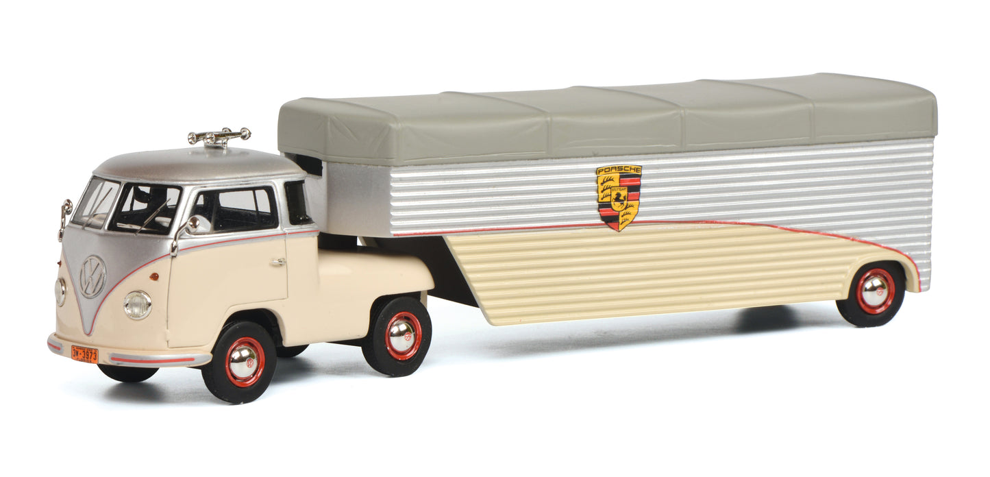 Schuco 1:43 VW Volkswagen T1 Bulli Porsche Race Transporter 1965 450909300