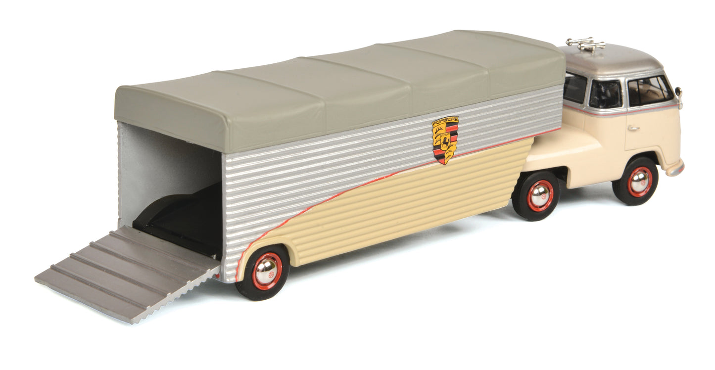 Schuco 1:43 VW Volkswagen T1 Bulli Porsche Race Transporter 1965 450909300