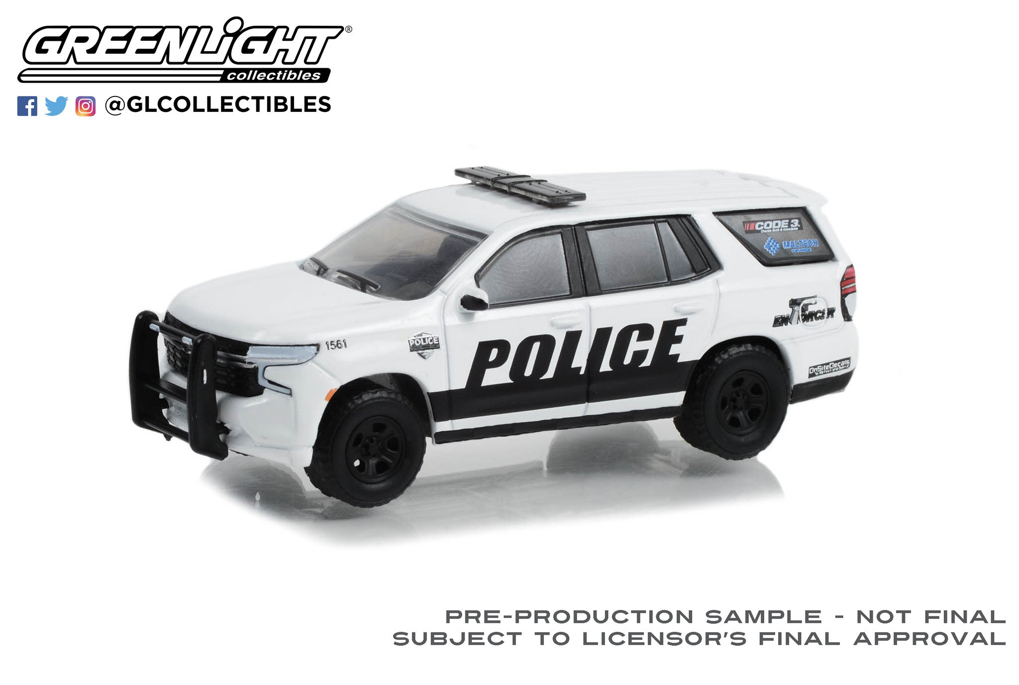 GreenLight 1:64 Hot Pursuit - 2021 Chevrolet Tahoe Police Pursuit Vehicle  (PPV) - General Motors Fleet Police Show Vehicle - White and Black (Hobby  