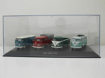 Schuco 1/43 Set Volkswagen T1b Samba box van twin cabin and pick-up 450368900