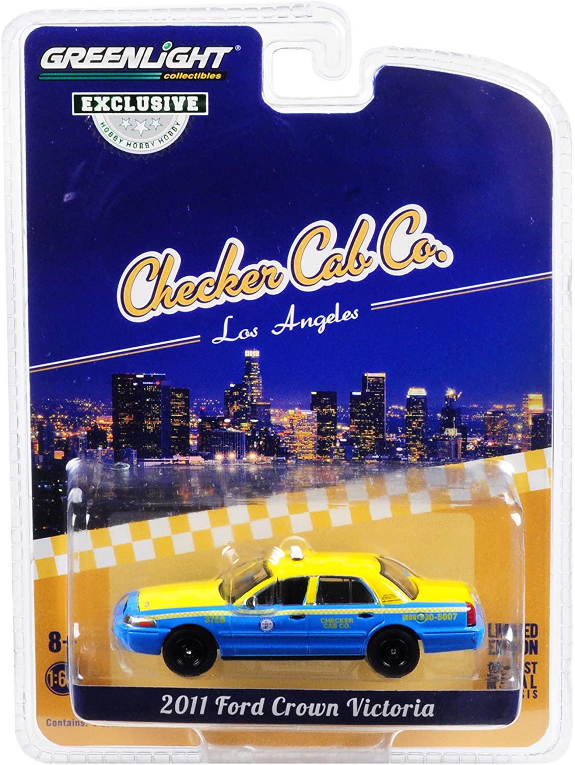 GreenLight 1/64 2011 Ford Crown Victoria Checker Cab Co. Taxi City