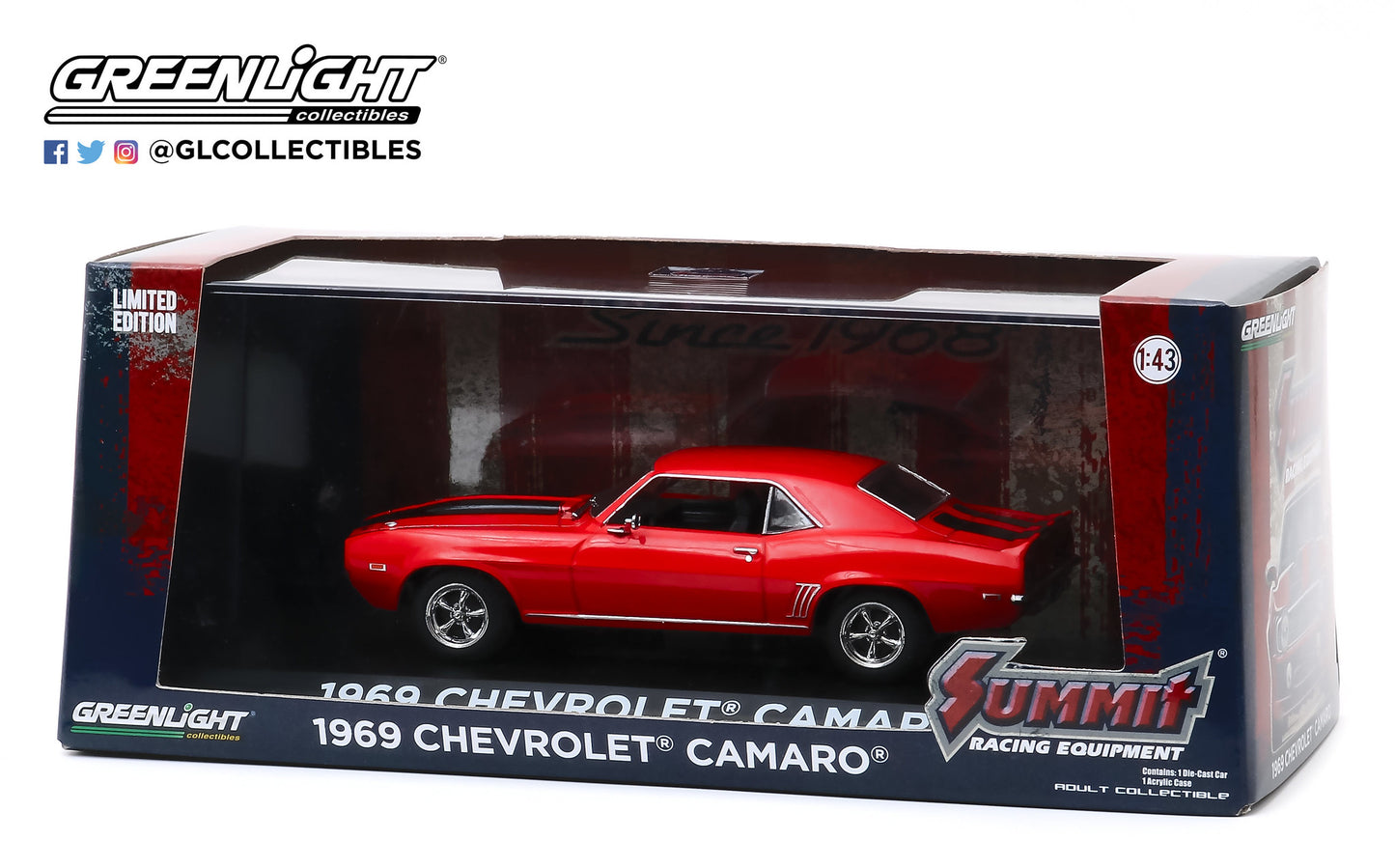 GreenLight 1:43 1969 Chevrolet Camaro - Since 1968 Summit Racing Equipment - Home of Performance 86342