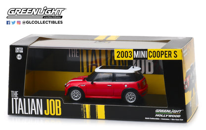 GreenLight 1:43 The Italian Job (2003) - 2003 Mini Cooper S - Red with White Stripes 86547