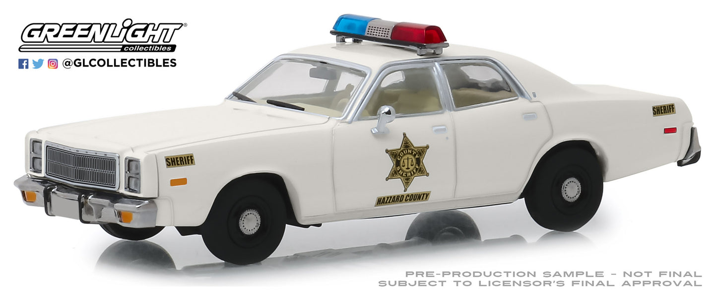 GreenLight 1:43 1977 Plymouth Fury - Hazzard County Sheriff 86558