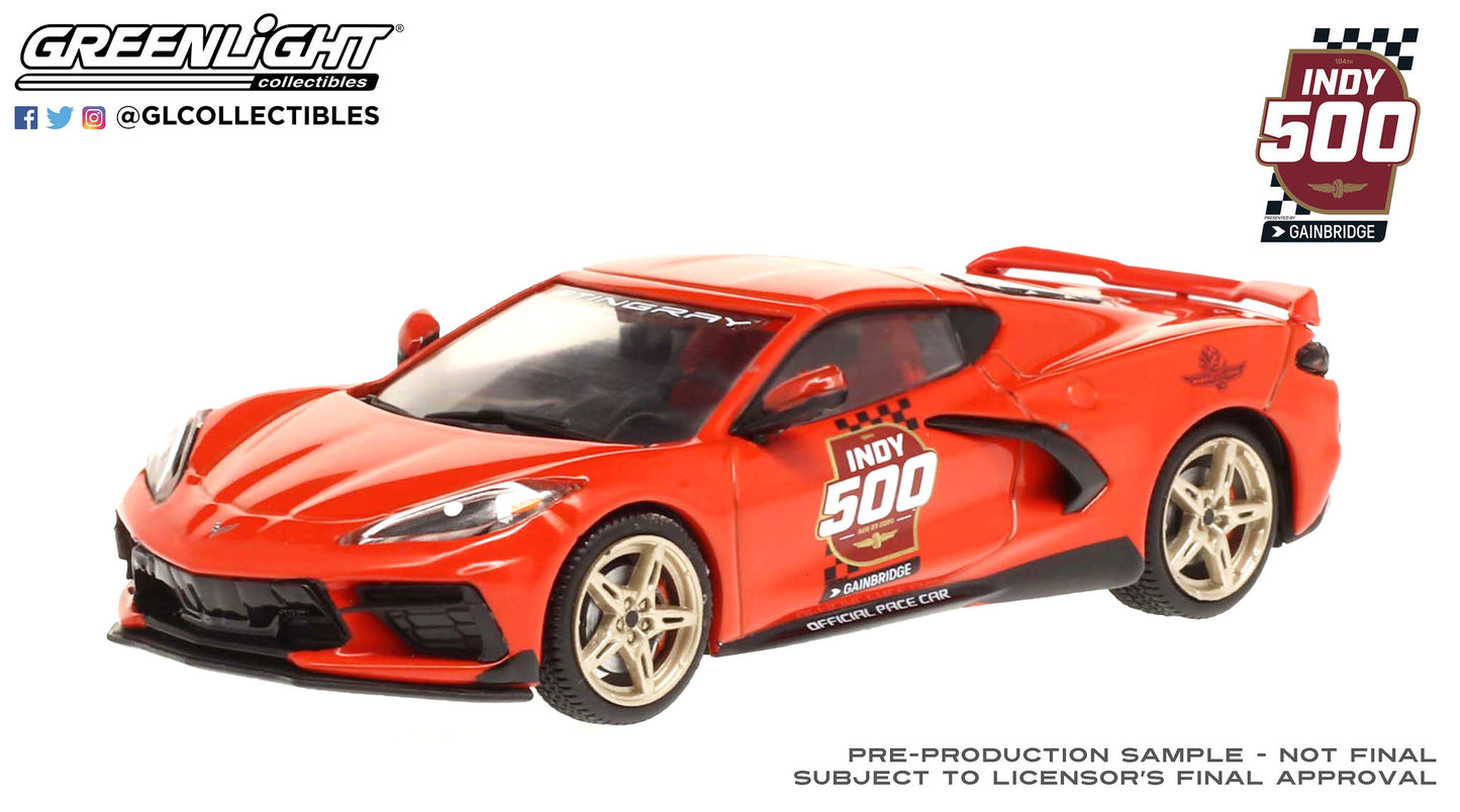GreenLight 1:43 2020 Chevrolet Corvette C8 Stingray Coupe - 104th Running of the Indianapolis 500 Official Pace Car 86622