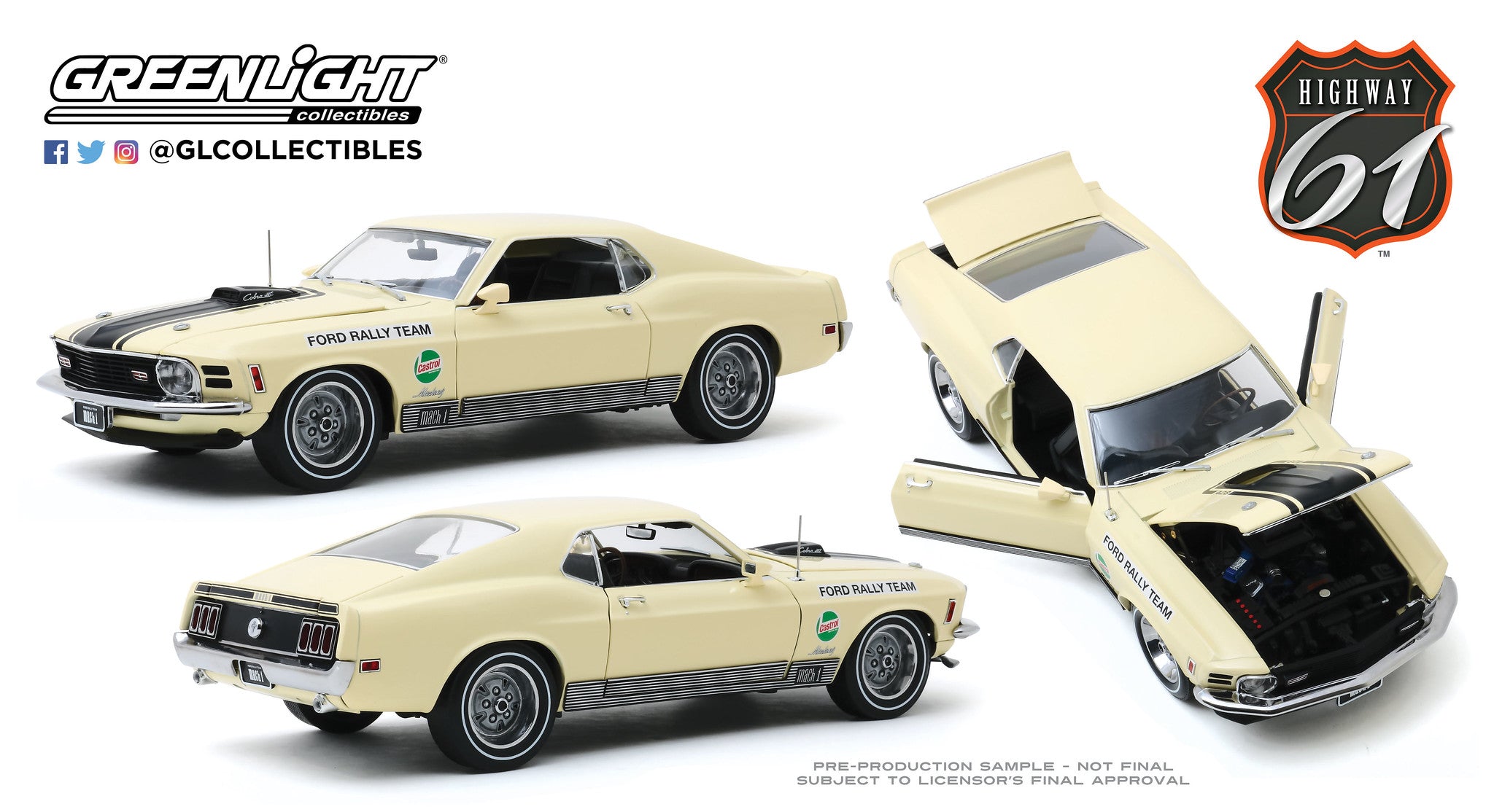 Highway 61 1:18 1970 Ford Mustang Mach 1 - Competition Limited Team - –  YomaCarModel