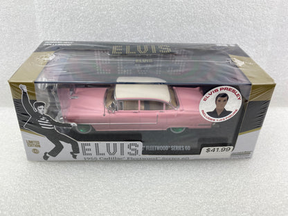 GreenLight Green Machine 1:43 Hollywood - Elvis Presley (1935-77) - 1955 Cadillac Fleetwood Series 60 Pink Cadillac with Elvis Presley Figure 86436