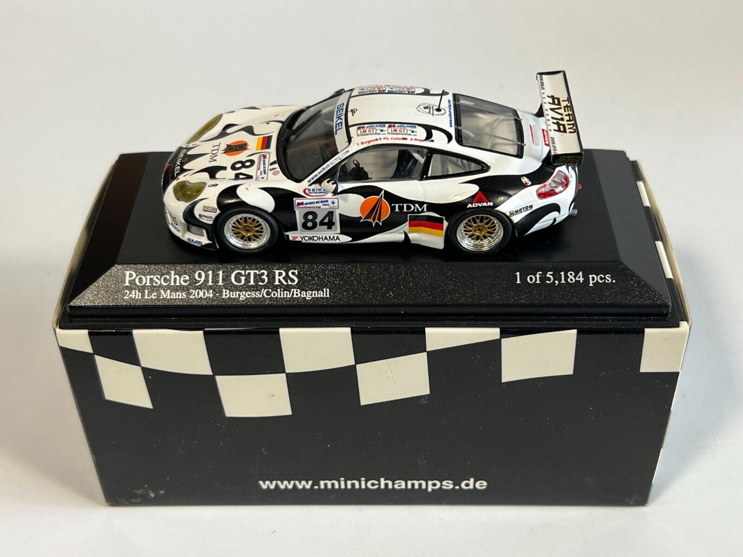 Minichamps 1:43 Porsche 911 GT3 RS Burgess/Collin/Bagnall Team Seikel  Motorsport #84 24H Le Mans 2004 400046984