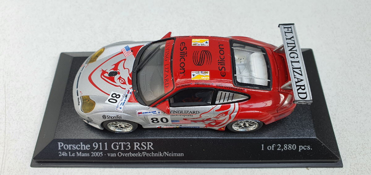 Minichamps 1:43 Porsche 911 GT3 RSR Van Overbeek/Pechnik/Neiman Flying Lizard Motorsports #80 24H Le Mans 2005 400056480