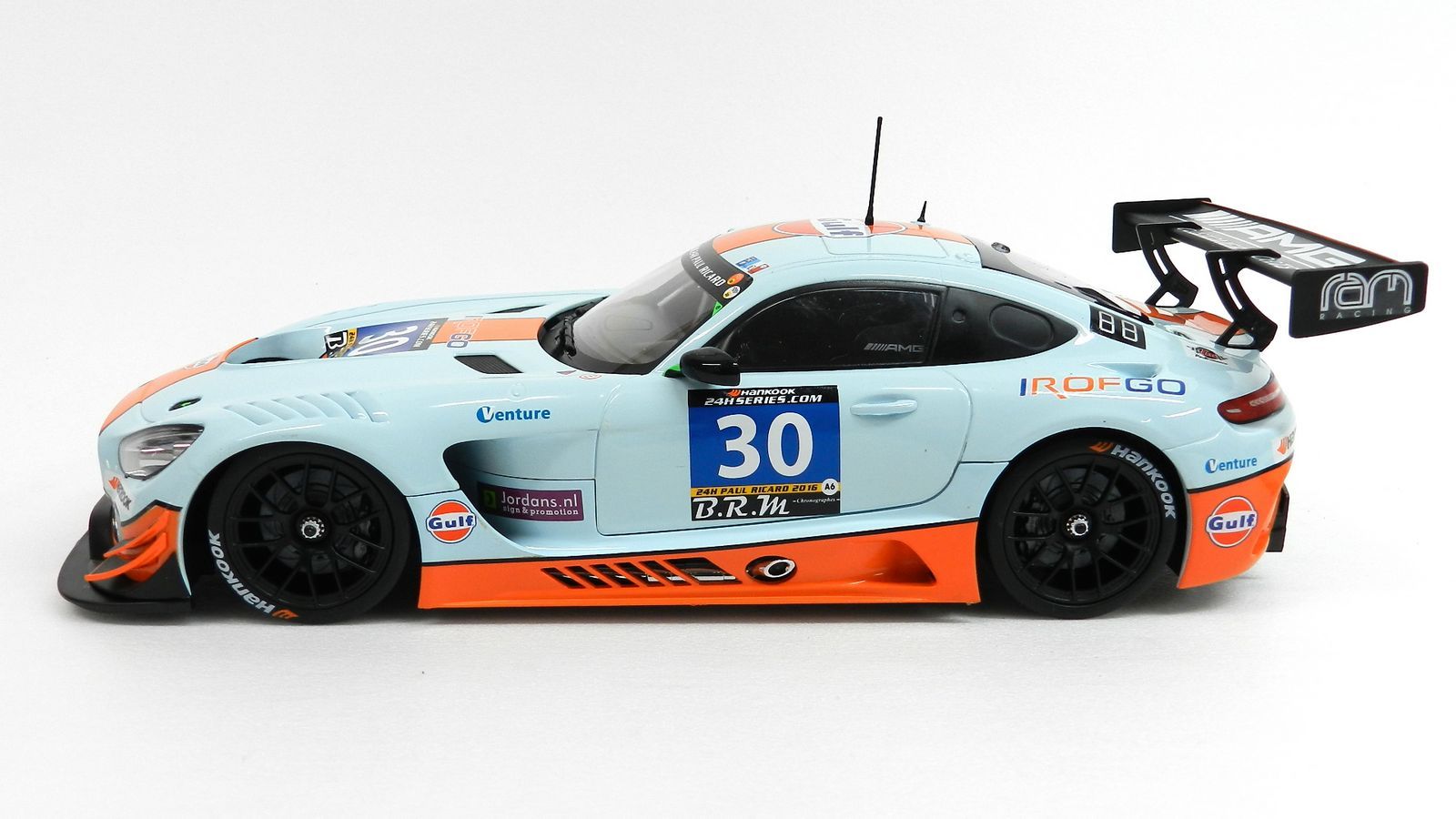 正規取扱店販売店 spark メルセデス amg gt3 ram racing #30 gulf