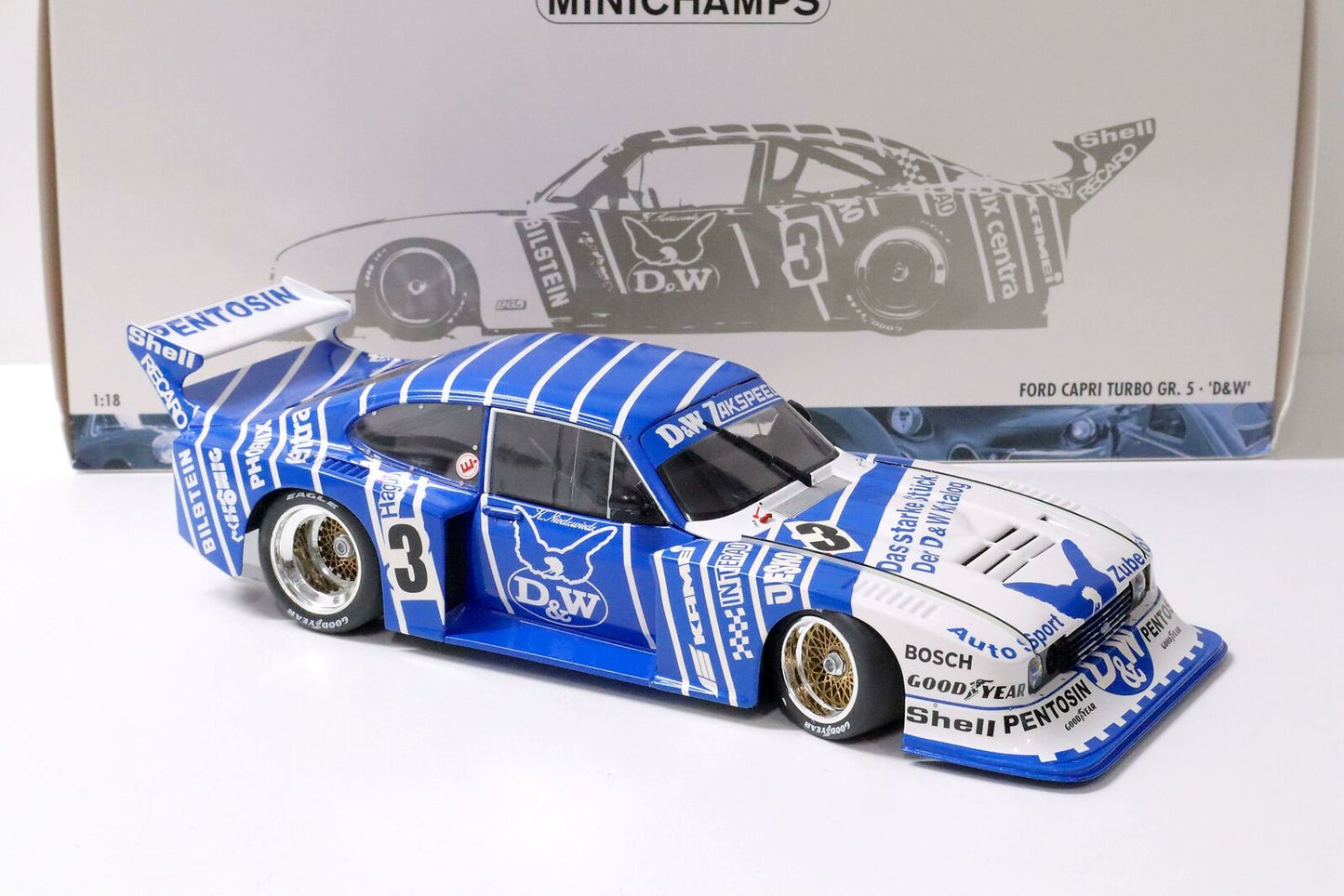 Minichamps 1:18 Ford Capri Turbo GR.5 D&W Klaus Niedzwiedz  #3 DRM 1982 100828503